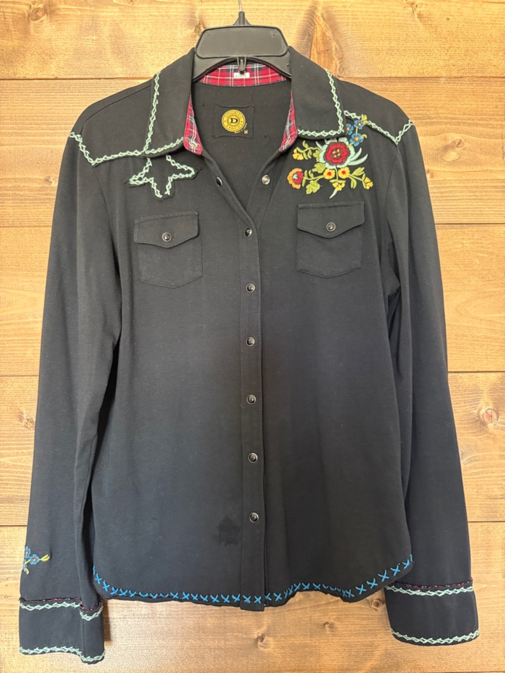 Double D Ranch Black Shirt with Gold Logo Patch